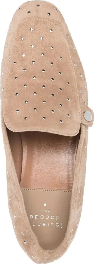 Rhinestone-Embellished Suede Loafers - Image 4