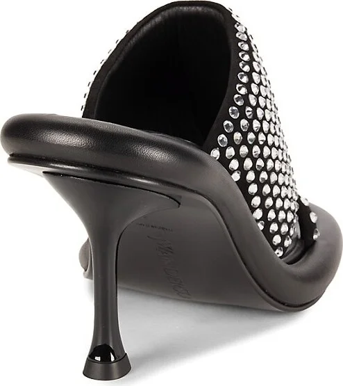 Rhinestone Embellished Suede Sandals - Image 3
