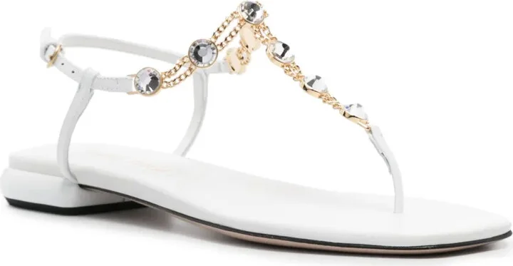 Rhinestone-Embellished Thong Sandals - Image 2