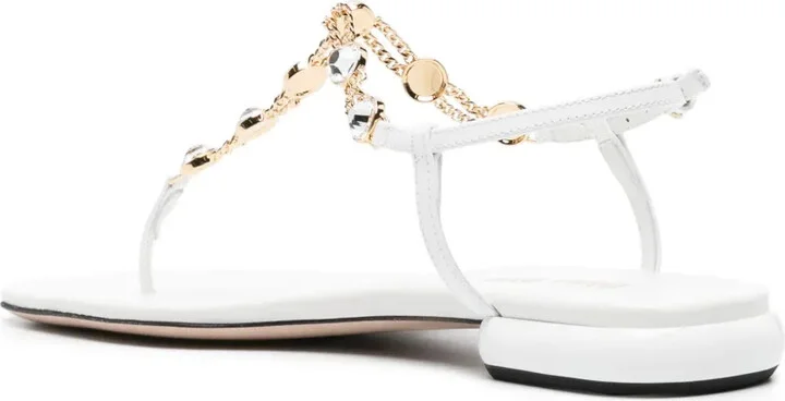 Rhinestone-Embellished Thong Sandals - Image 3
