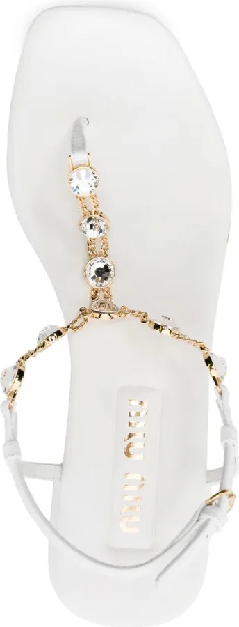 Rhinestone-Embellished Thong Sandals - Image 4