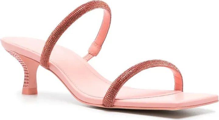 Rhinestone-Embellishment 50mm Sandals - Image 2
