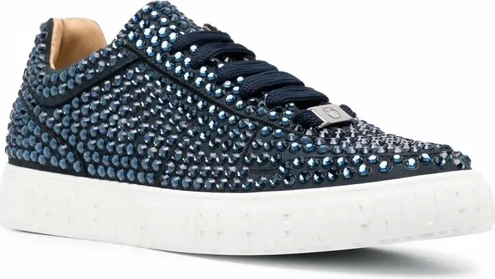 Rhinestone Lace-Up Sneakers - Image 2