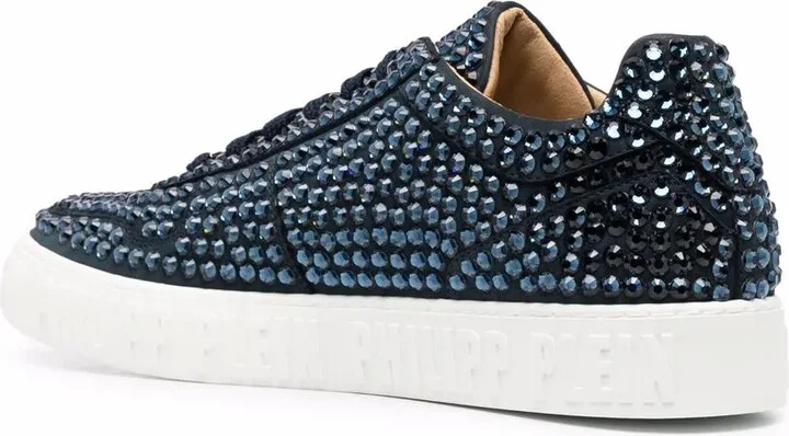 Rhinestone Lace-Up Sneakers - Image 3