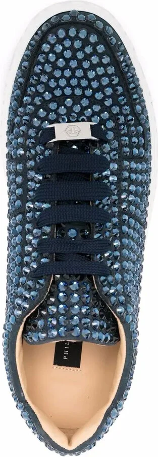 Rhinestone Lace-Up Sneakers - Image 4