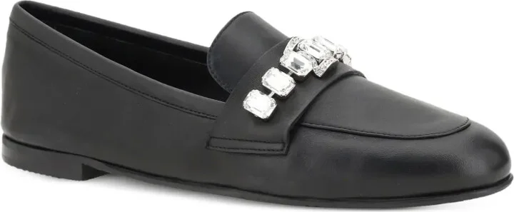Rhinestone Leather Loafers - Image 2