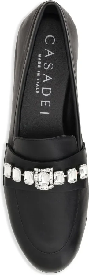 Rhinestone Leather Loafers - Image 4