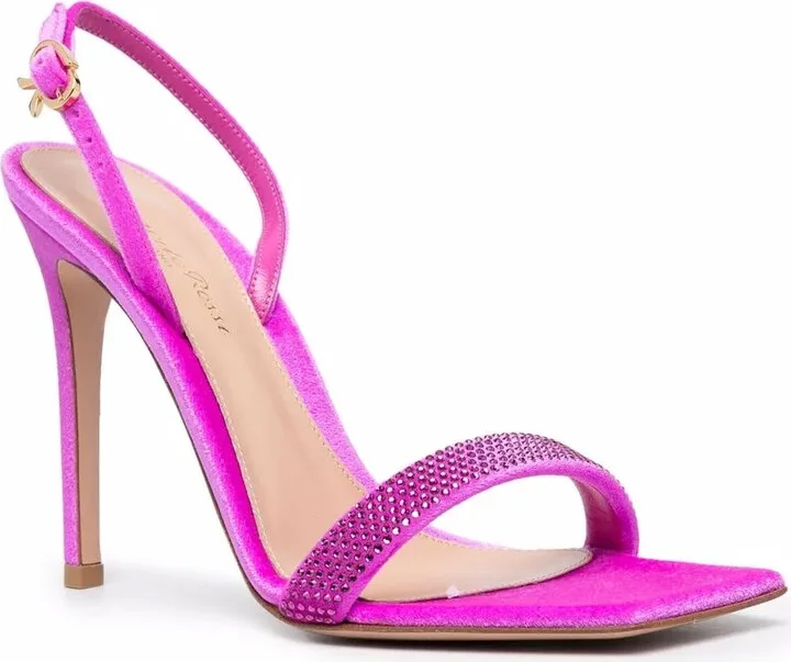 Rhinestone Leather Sandals - Image 2