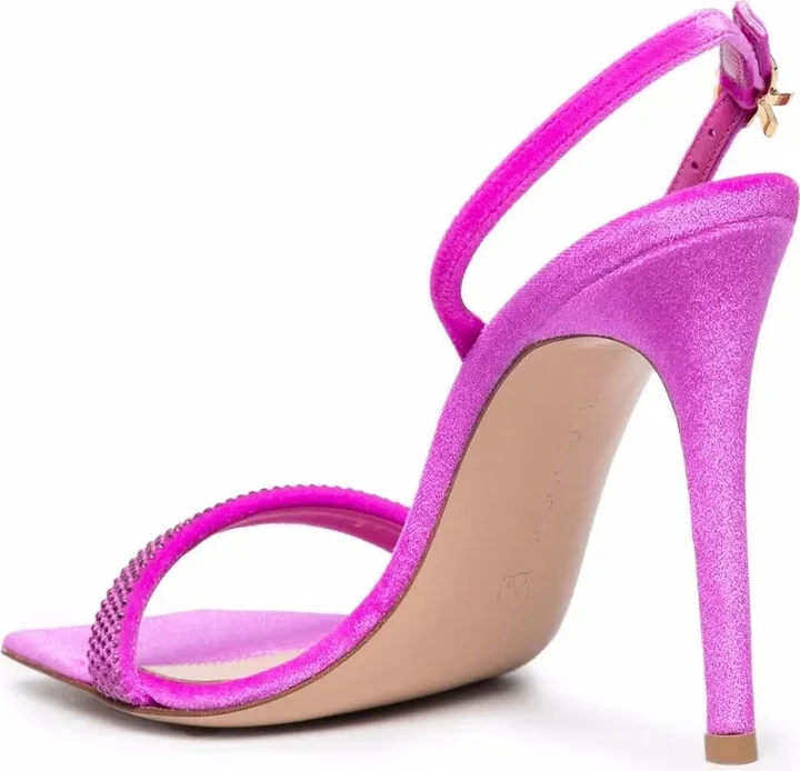 Rhinestone Leather Sandals - Image 3
