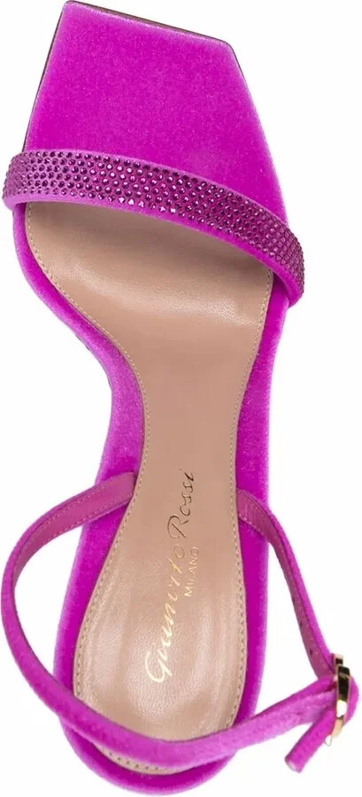 Rhinestone Leather Sandals - Image 4