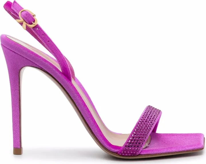 Rhinestone Leather Sandals