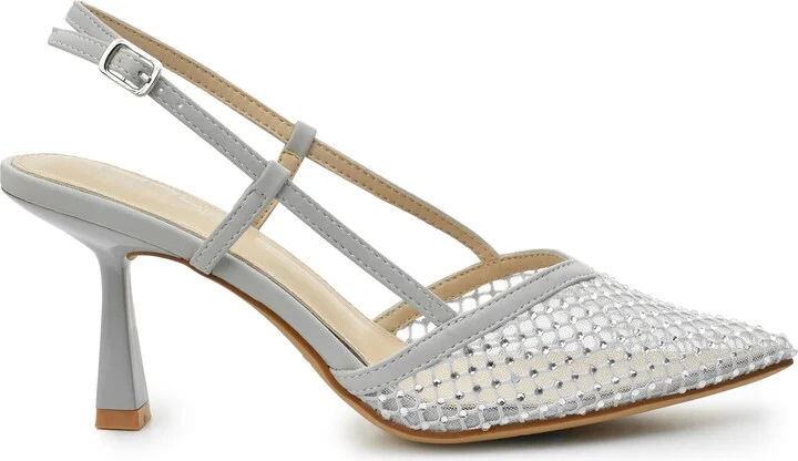 Rhinestone Mesh Slingback Pump - Image 10