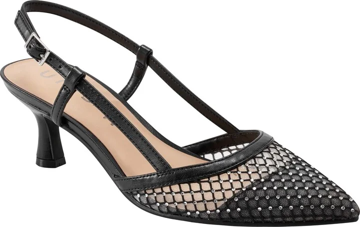 Rhinestone Mesh Slingback Pump