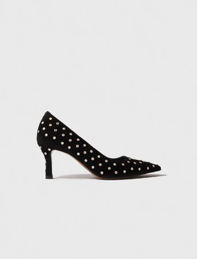 Rhinestone pumps with pointed toes