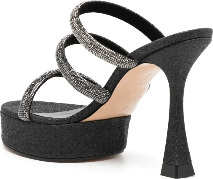 Rhinestone-Strap Heeled Mule Sandals - Image 3
