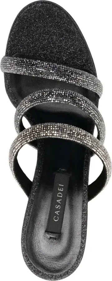 Rhinestone-Strap Heeled Mule Sandals - Image 4