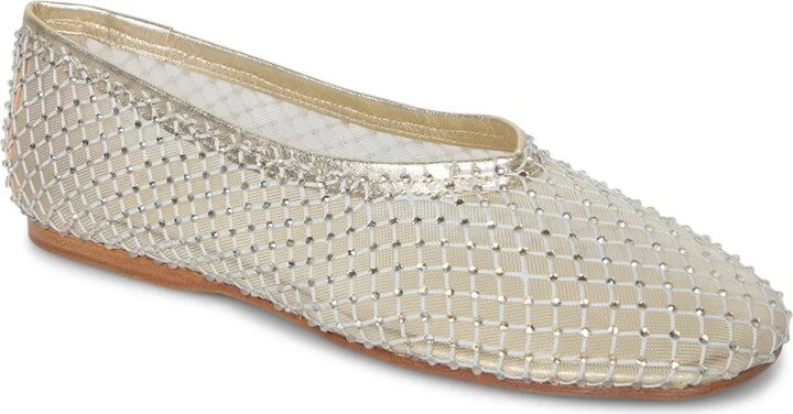Rhinestones Beige Balet Shoes - Image 2