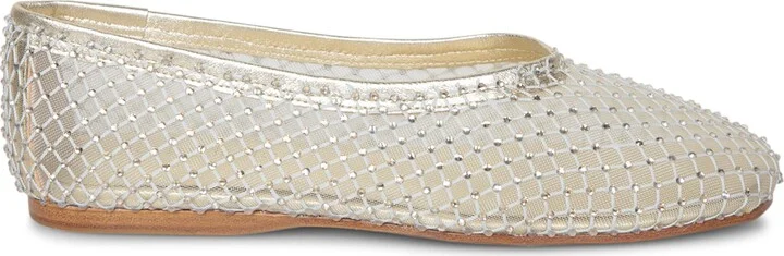 Rhinestones Beige Balet Shoes