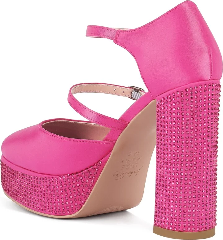 Rhinstone Embellished Platform Mary Jane Pump - Image 2