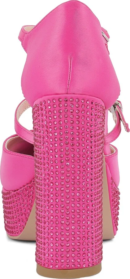 Rhinstone Embellished Platform Mary Jane Pump - Image 4