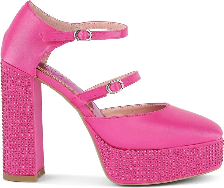 Rhinstone Embellished Platform Mary Jane Pump - Image 5