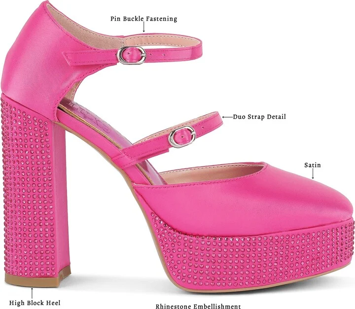 Rhinstone Embellished Platform Mary Jane Pump - Image 9