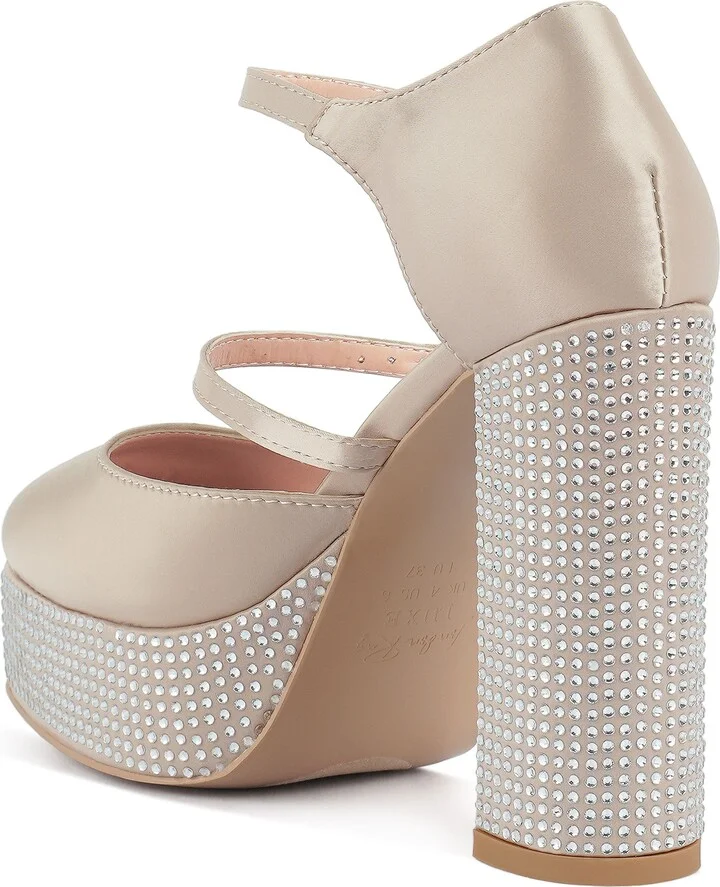 Rhinstone Embellished Platform Mary Jane Pump - Image 11