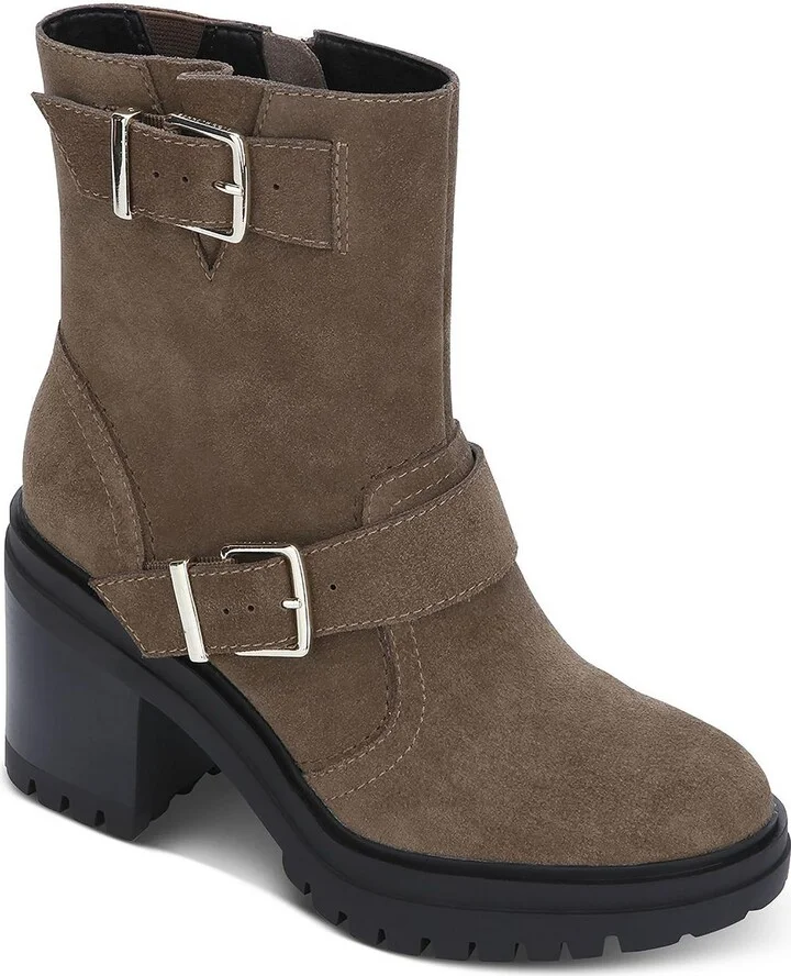 Rhode Womens Buckle Zipper Mid-Calf Boots