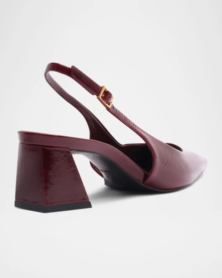 Rhonda Patent Leather Slingback Mid Pumps - Image 2