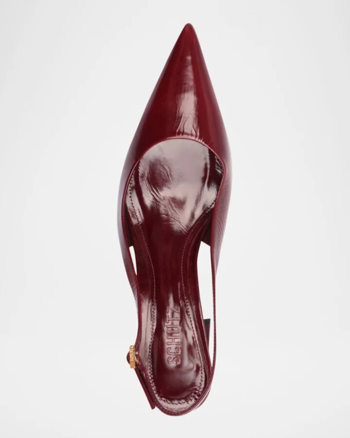 Rhonda Patent Leather Slingback Mid Pumps - Image 3