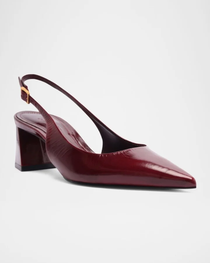 Rhonda Patent Leather Slingback Mid Pumps - Image 4