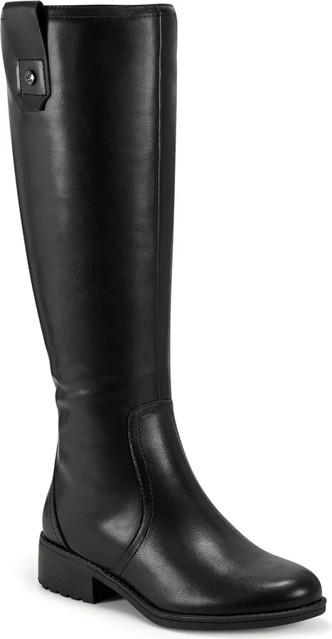 Rhonda Womens Leather Block heel Knee-High Boots