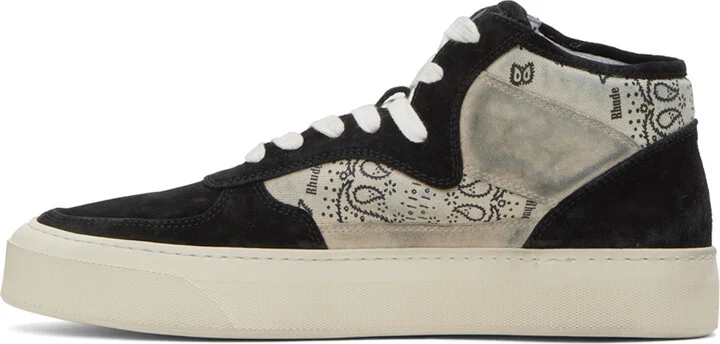 Rhude Black & White Cabriolets Sneakers - Image 3