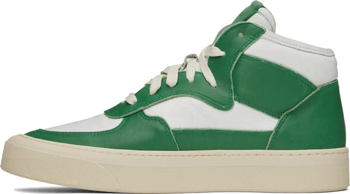 Rhude Green & White Cabriolets Sneakers - Image 3