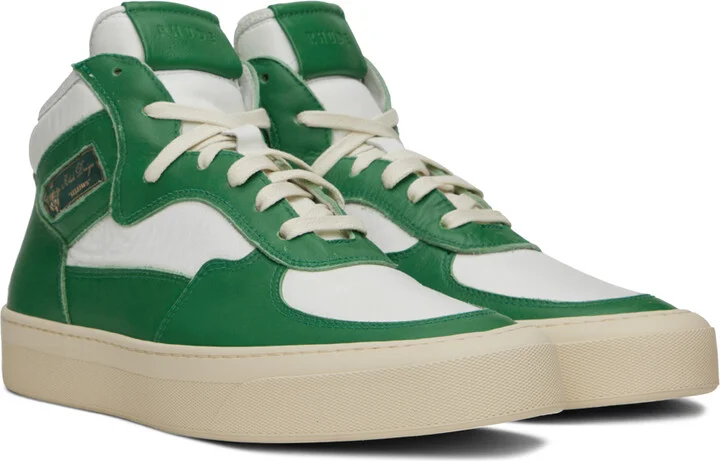 Rhude Green & White Cabriolets Sneakers - Image 4