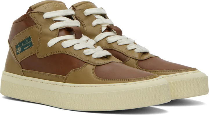 Rhude Khaki & Brown Cabriolets Sneakers - Image 4