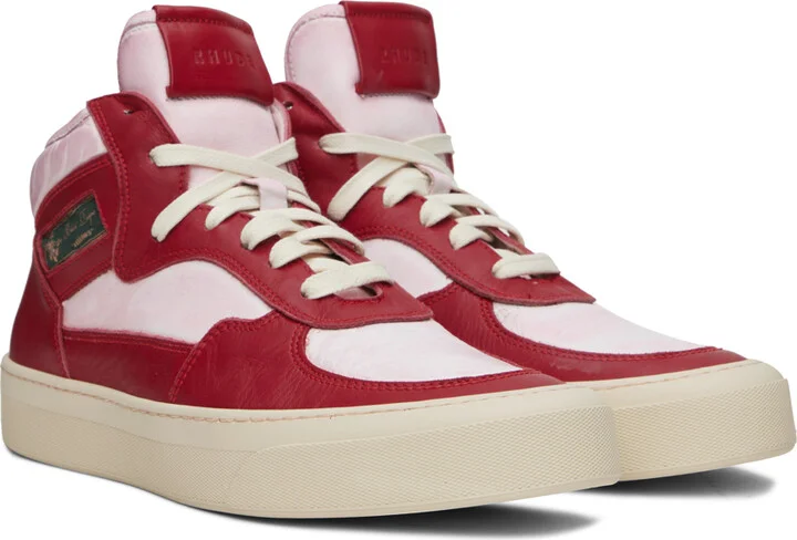 Rhude Red & White Cabriolets Sneakers - Image 4