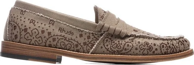 Rhude Round Toe Bandana Loafers