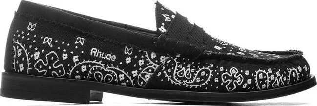 Rhude Round Toe Bandana Loafers