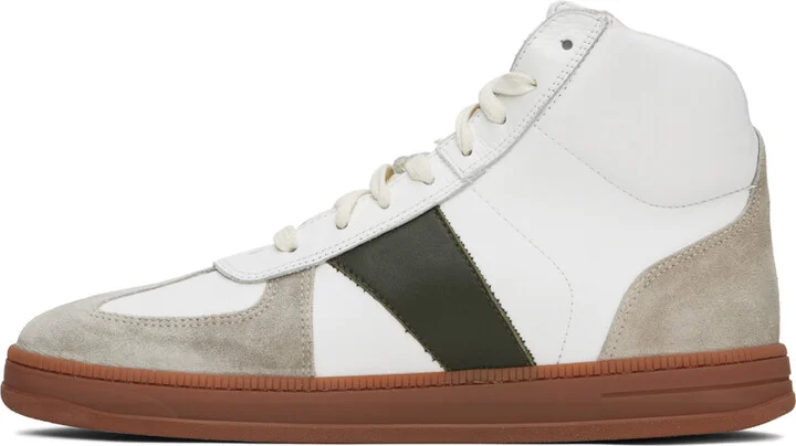 Rhude White & Gray Paneled Sneakers - Image 3