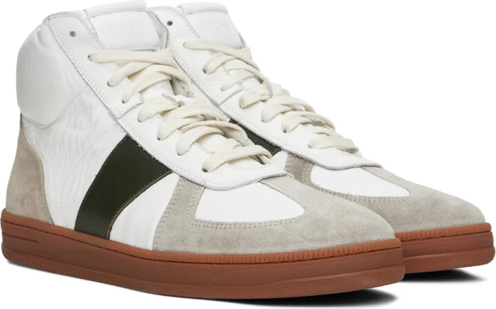 Rhude White & Gray Paneled Sneakers - Image 4