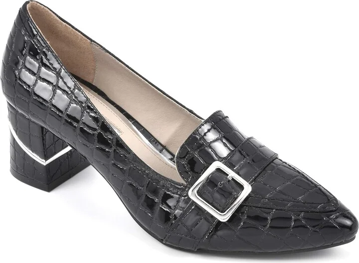 RIALTO Women's Foremost Black Croc Print Size 7.5 Loafer