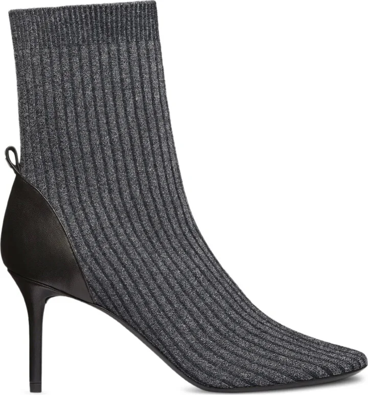 Ribbed-Knit Ankle Boots