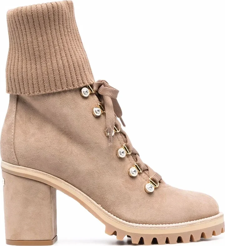 Ribbed-Knit Edge Boots