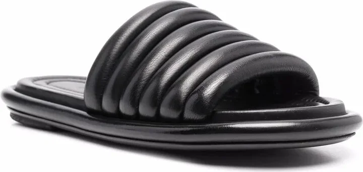 Ribbed Leather Slides - Image 2