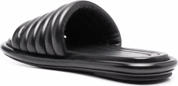 Ribbed Leather Slides - Image 3