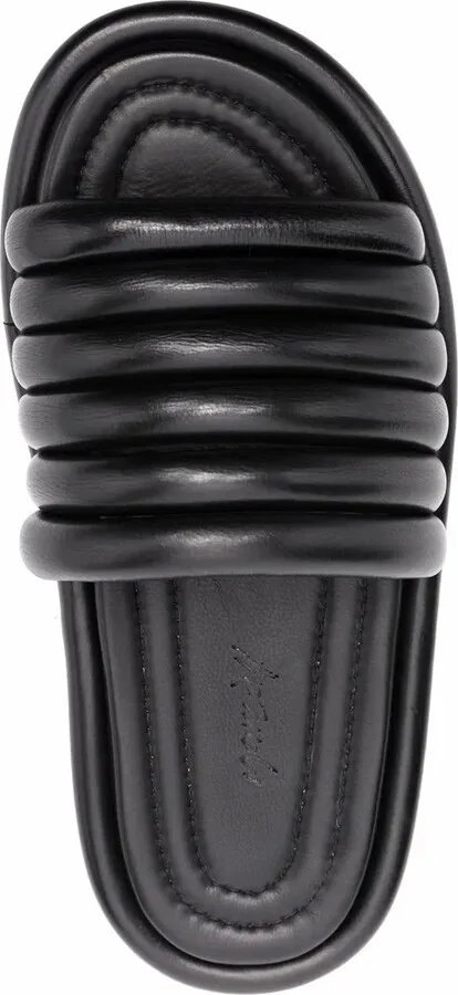 Ribbed Leather Slides - Image 4