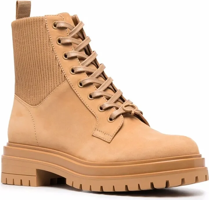 Ribbed-Panel Lace-Up Boots - Image 2