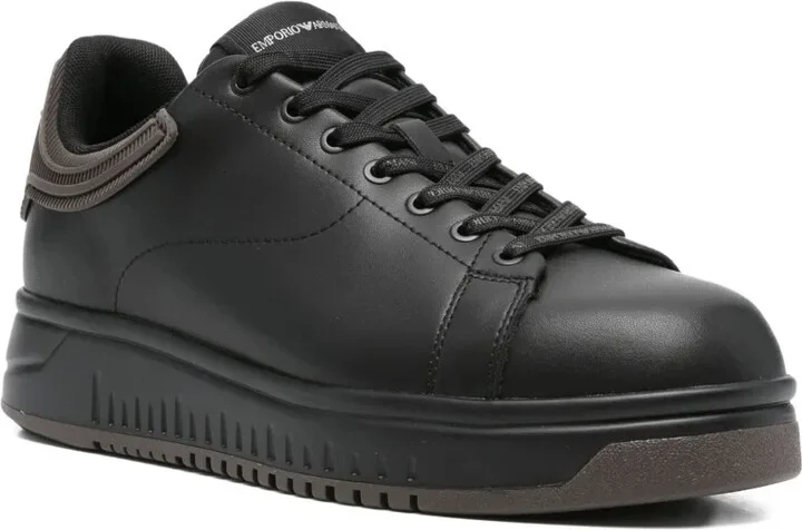 Ribbed-Panel Leather Sneakers - Image 2
