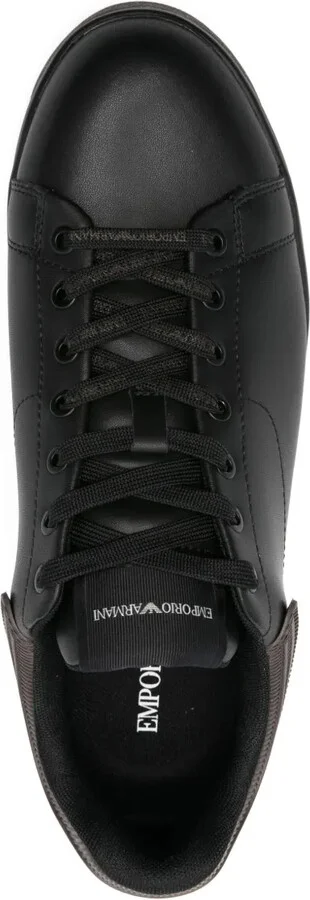 Ribbed-Panel Leather Sneakers - Image 4